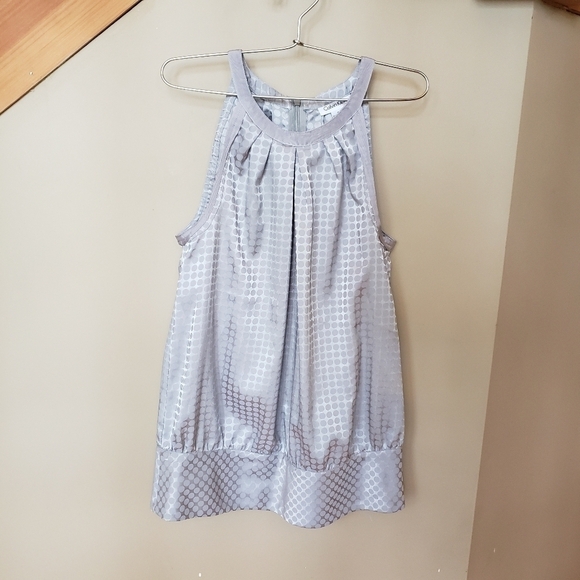 Like NEW Calvin Klein Silver Grey Halter Top with Banded Waist Size Small - Picture 1 of 6